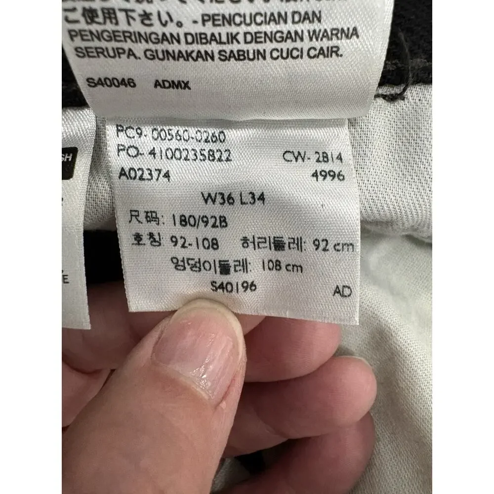 Levi’s 560 Men’s Jeans 36x34 Black Loose Fit Tapered 100% Cotton